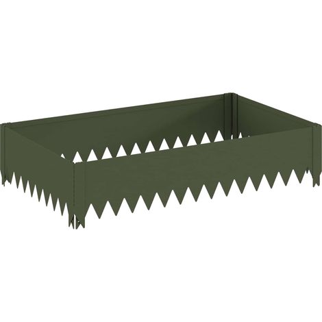 Bordure de Pelouse 100 x 60 x 20 cm Acier Vert olive vidaXL (1/5)