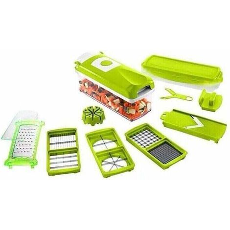 Küchen- und Kochzubehör, Genius Nicer Dicer Smart (12-teilig) in Grün - Gemüseschneider für Würfel, Stifte, Scheiben, Streifen und Spalten - Salatschneider, Mandolinenschneider für Gurken (1/5)