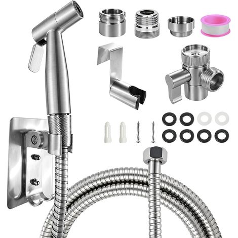 Toilet Shower Kit with 150 cm Hose Stainless Steel Bidet Toilet Shower Head (1/5)