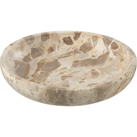 Plat décoratif en marbre beige pour une touche élégante - Marbre beige veinage naturel (1/2)