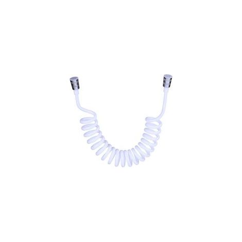 Flexible de douche,Tuyau de douche en mousse avec bouchon en cuivre, tuyau à ressort télescopique, flexible rétractable pour douchette, WC et bidet(3M Blanc)