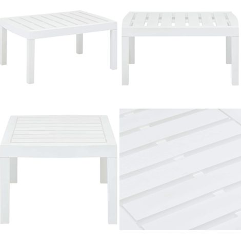 Gartentisch Weiß 78x55x38 cm Kunststoff - Gartentisch - Kunststofftisch - Weißer Gartentisch - Wetterfestes Möbel - Pflegeleichter Tisch - Home & Living