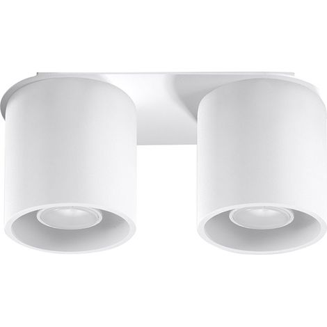 Weiße Deckenleuchte für die Küche Aluminium runde moderne Deckenlampe Loft 2 flammig, Spot, LxBxH 26x12x11 cm, Esszimmer (1/5)