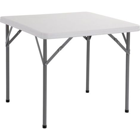 Tavolo Quadrato Pieghevole Bianco 86x86xH74 cm (1/3)