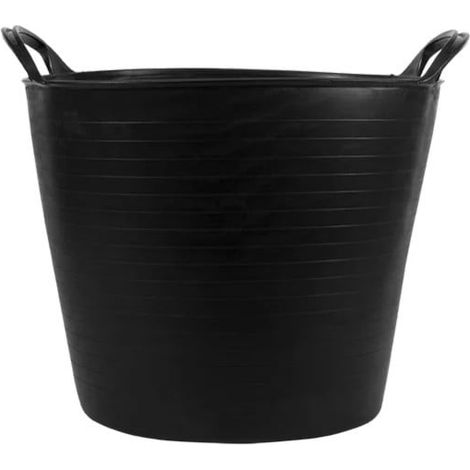 Seau noir 26 L plastique flexible avec poignées BELLOTA