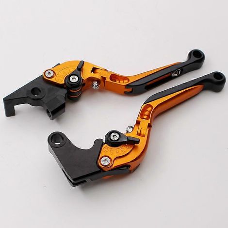 Levier de frein, klaxon et embrayage modifié pour moto Yamaha FZ6R 2009-2017 (Orange 1) (1/5)