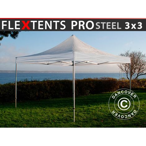 Pop up gazebo FleXtents PRO Steel 3x3 m Clear