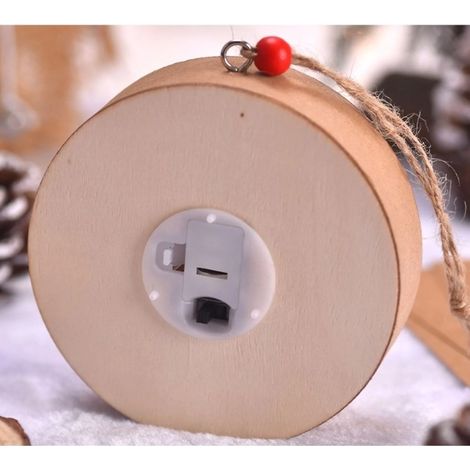 Lampe de Noël ronde en bois en forme de renne (1/2)