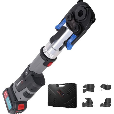 Outil de sertissage électrique, 18V de puissance, tailles de sertissage TH16/20/25/26/32mm, double batterie 5000mAh, force de 60KN, chargeur rapide 2A (1/5)