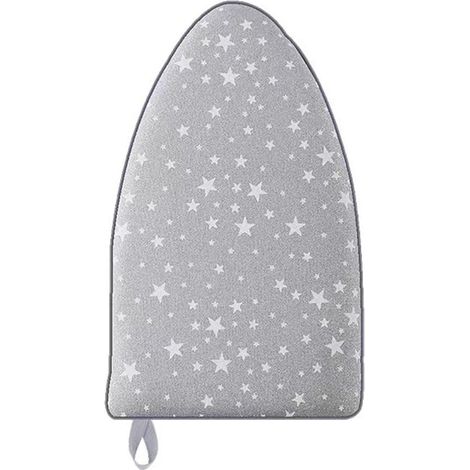 Planche à repasser portable - Mini planche à repasser - Planche à repasser domestique - Pour défroisseurs vapeur - Motif étoiles - Gris - Éponge pour planche à repasser - 25 x 15 x 2,8 cm - Polyester (1/4)