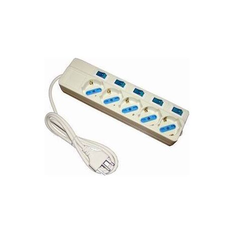 Multipresa elettrica 5 posti con 6 interruttori