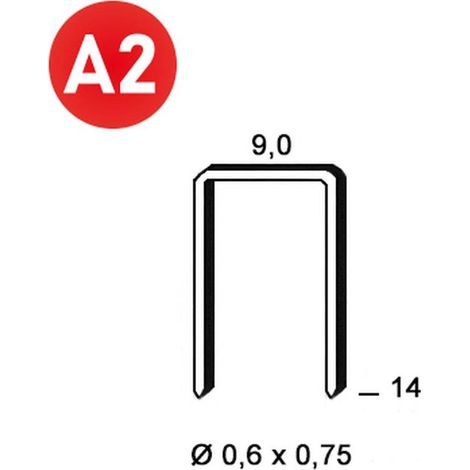 10 000 Agrafes V-14 Inox - 9x14x0.6x0.75 mm - D-Work
