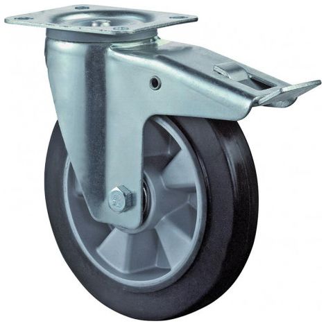 Roulette 400kg avec frein 200mm (1/3)