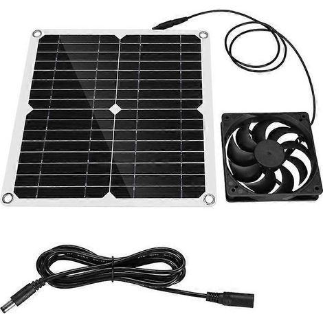 Ventilateur solaire de 28 cm (11 pouces) pour abri pour animaux, poulailler, serre, toit de camping-car (1 ventilateur inclus). (1/5)