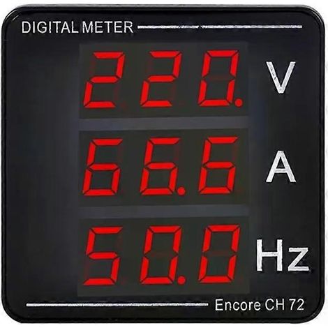 Digitales Spannungs- und Strommessgerät für Einbaumontage (Voltmeter, Amperemeter, Frequenzmesser) mit LED-Anzeige, AC 50–500 V, 1–120 A – JXLGV (1/4)