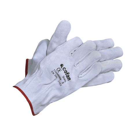 Guantes de piel de serraje gris Protección y seguridad T-9 (Blíster 12 pares) (1/2)