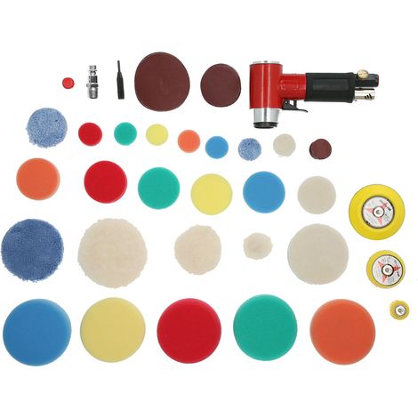 AT-1500R60 Roter 60-teiliger pneumatischer Exzenterschleifer, Schleifer, Autowachser, pneumatischer Polierer, kleiner Schleifer, Düse im europäischen Stil (1/5)