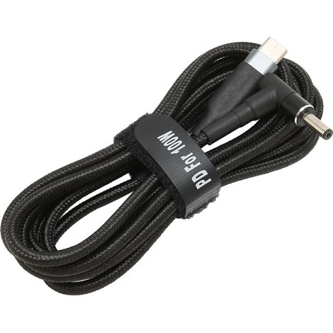 Adaptateur USB-C vers CC, connecteur mâle CC coudé 4,0 x 1,35 mm, adapté à la charge rapide, conductivité fiable, convertisseur tressé universel, durable.
