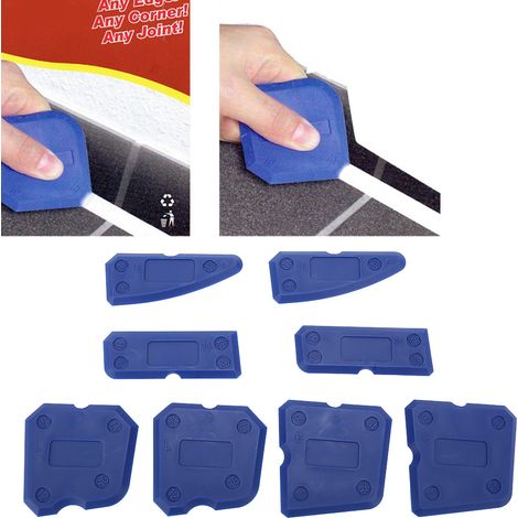 8-teiliges Dichtungswerkzeugset für Silikon, Glaskleber und Dichtstoffe, inklusive Spachtel zum Verfugen und Dichten (1/5)