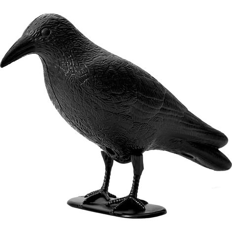Corbeau Anti-Pigeon, Effaroucheur Oiseaux Exterieur, Anti Pigeons pour Balcon, Toit et Jardin, Effaroucheur Pigeons, Corbeau Noir en Plastique (1 Pièce) (1/5)