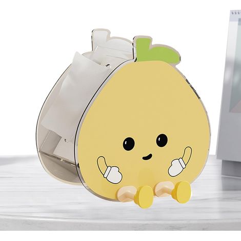 Birnenförmige Taschentuchbox mit Cartoon-Aufdruck, multifunktionale Aufbewahrungsbox, ideal für Schlafzimmer, Küchen usw.