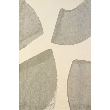 Tapis intérieur extérieur gris jacquard antidérapant - 80 x 150 cm