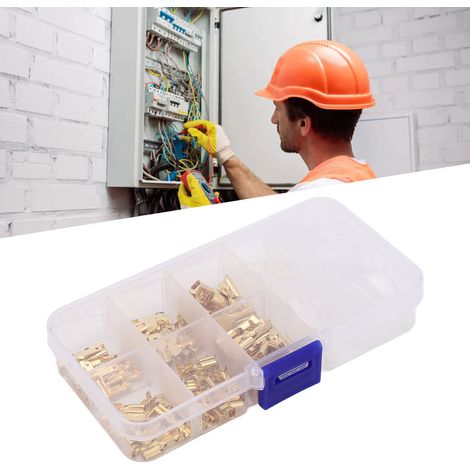 Ensemble de 135 pièces en or, bornes à ressort pressées à froid de 2,8/4,8/6,3 mm. (1/5)