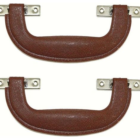 (Marron)1 Pc Poignée de Valise Vintage en Plastique Imitation Cuir poignée de Bagage Accessoires Porte d'armoire à Tiroirs Sangle poignée de Transport poignée de Porte d'armoire poignée (1/5)