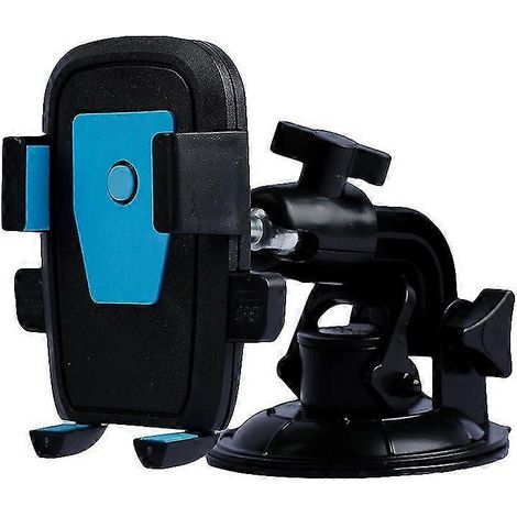 Support de téléphone portable à ventouse pour pare-brise avant, compatible avec les grandes camionnettes, les excavatrices et les systèmes de navigation antichoc (1 pièce, noir) (1/5)