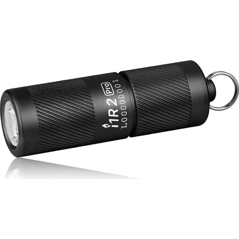 Mini linterna LED EDC con llavero, recargable por cable USB tipo C, 180 lúmenes (negra) [Clase energética A+] (1/5)
