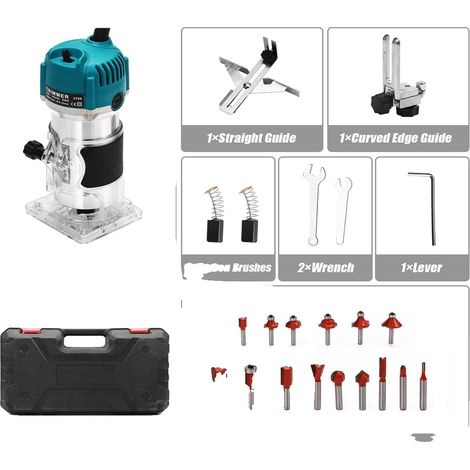 Machine à défoncer en bois, puissance de 800W, vitesse de 30000RPM, avec boîte (1/2)