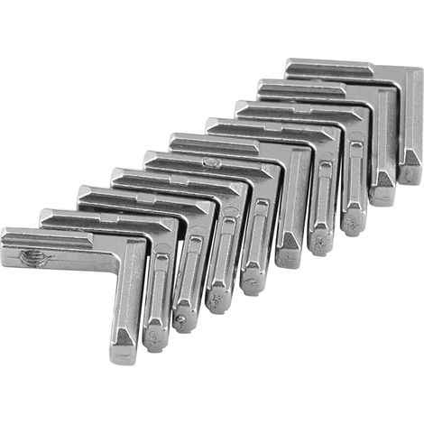 Profilé aluminium en L pour assemblage d'angle intérieur, connecteur acier carbone, support de fixation pour structure 2020, kit de jonction robuste, idéal pour bricolage et menuiserie (1/5)
