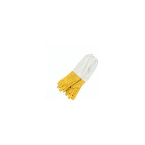 Gants d'apiculture (jaune L), gants de protection en peau de mouton avec manches longues et résistantes, idéaux pour les débutants en apiculture (1/5)