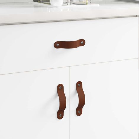 Schrankgriffe 2 pcs Braun 140 x 25 x 2,3 mm PU