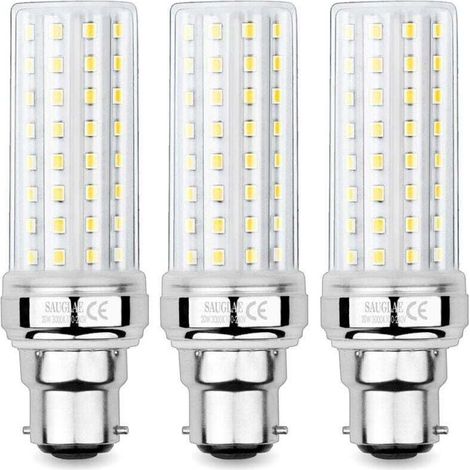 Ampoules LED épis de maïs 20 W, équivalent à une ampoule à incandescence de 150 W, 2 300 lm, blanc chaud 3 000 K, culot à baïonnette B22, lot de 3 (1/4)