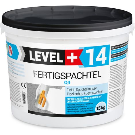 LEVEL+ Fertigspachtel Spachtelmasse Glättmasse L+14 - 15KG (1/5)