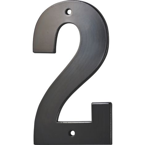 Targa numero civico 2 ,altezza 80mm Nero metallo, da avvitare - THIRARD