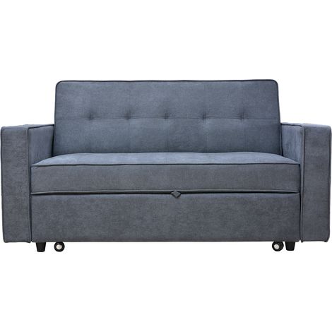 Canapé-lit, canapé de salon avec accoudoirs en tissu coloris Gris - Longueur 167 x profondeur 88 x hauteur 93 cm (1/5)