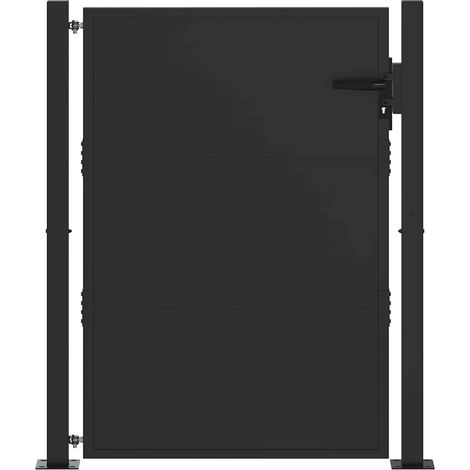 Maison Exclusive - Gartentor Schwarz 110 x 130 cm Pulverbeschicht