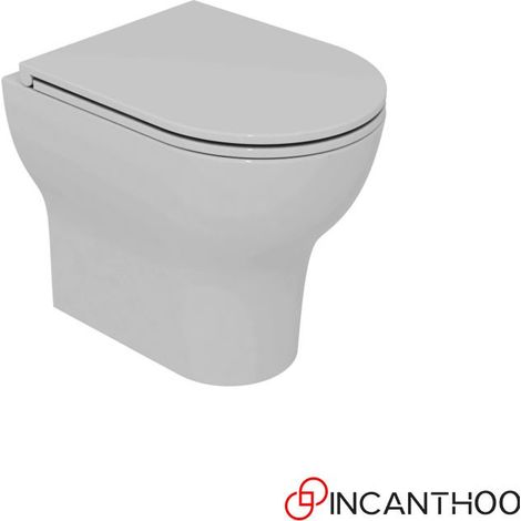 Vaso a Terra Filo Muro SPEED - Ceramica Bianca - Linee Classiche - Coprivaso Termoindurente Avvolgente Soft Close - Rallentato (1/2)