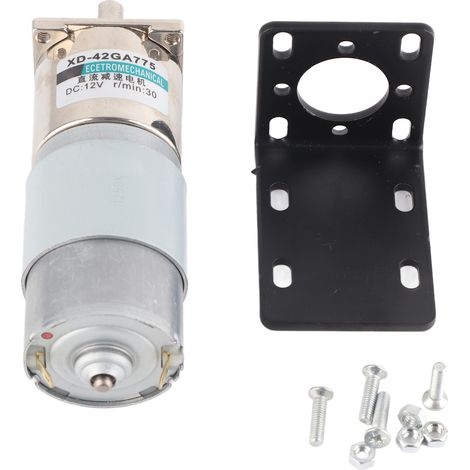 Moteur à courant continu XD42GA755 12V 30tr/min, à aimant permanent, faible vitesse, sens horaire et antihoraire, avec support de fixation pour contrôle sportif. (1/5)