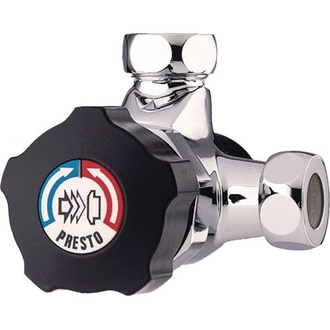 Presto – Robinet mitigeur temporisé mural pour douche – Débit 8L/min – Sécurité anti-brûlure – Raccord G3/4" mâle – Corps laiton nickel-chrome