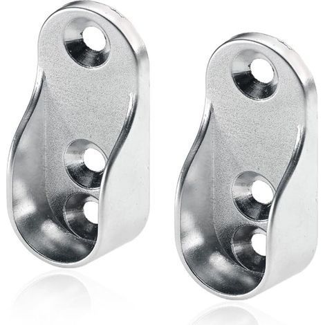 4 pièces 31.6 19.5MM Support Tringle,Barre de penderie, Penderie Ovale Support Barre Penderie Alliage de Zinc Nickelé pour Tringle Vetement Dressing (1/5)