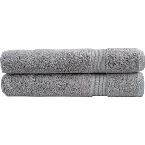 vidaXL Toallas premium SOLUND 2 uds gris 100x200 cm 600 gsm