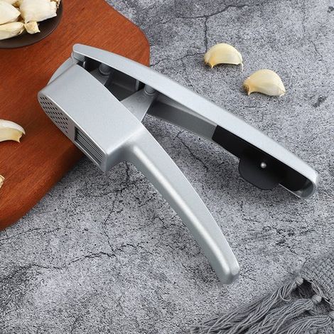 Spremiaglio due in uno, spremiaglio manuale in acciaio inox, spremiaglio multifunzionale, pestello per aglio domestico, accessorio da cucina (1/4)