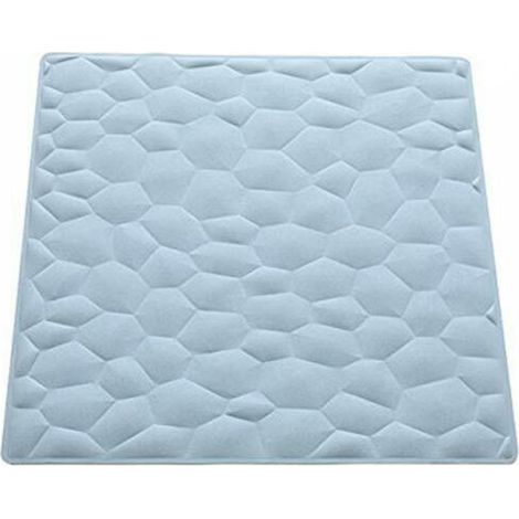 Trade Shop - ANTI-RUTSCH-DUSCHMATTE GUMMIMATTE STEINEFFEKT HELLBLAU 54 X 54 CM -