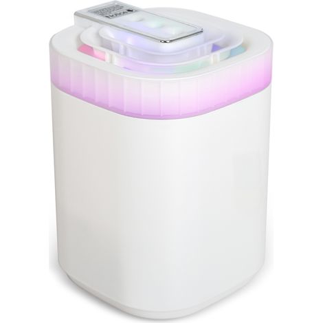 Humidificateur à brume froide 3L grand réservoir trois buses brume intense de table pour plante silencieux 20dB LED colorée arrêt auto chambre salon bureau bébé blanc (1/3)