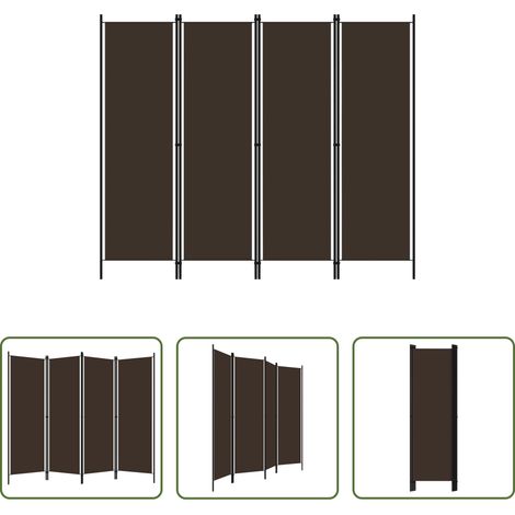 Trennwand - 4-tlg. Raumteiler Braun 200x180 cm (1/5)