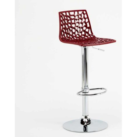 Sgabello Grand Soleil SPIDER per bar cucina alto fisso girevole regolabile poggiapiedi - Bordeaux