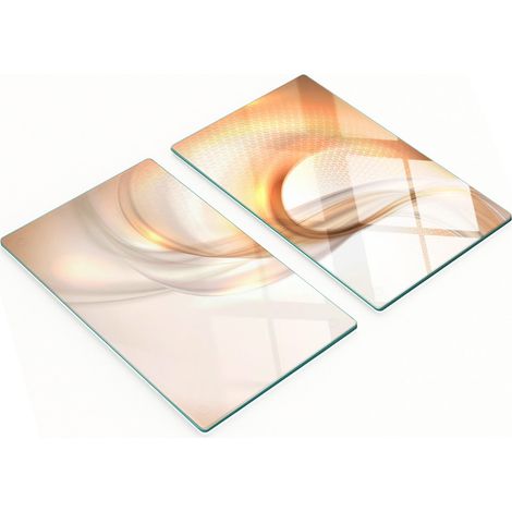 Dekorative Schneide- und Servierbretter aus Glas, abstraktes Design, 2 x 30 x 52 cm (1/5)